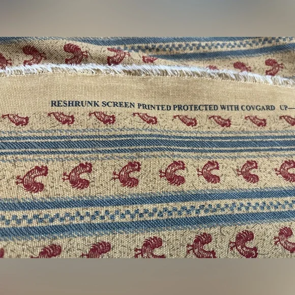 TWO PIECES OF CONVINGTON HEN/CHICKEN FABRIC, 74.5x30.25” & 59x134”